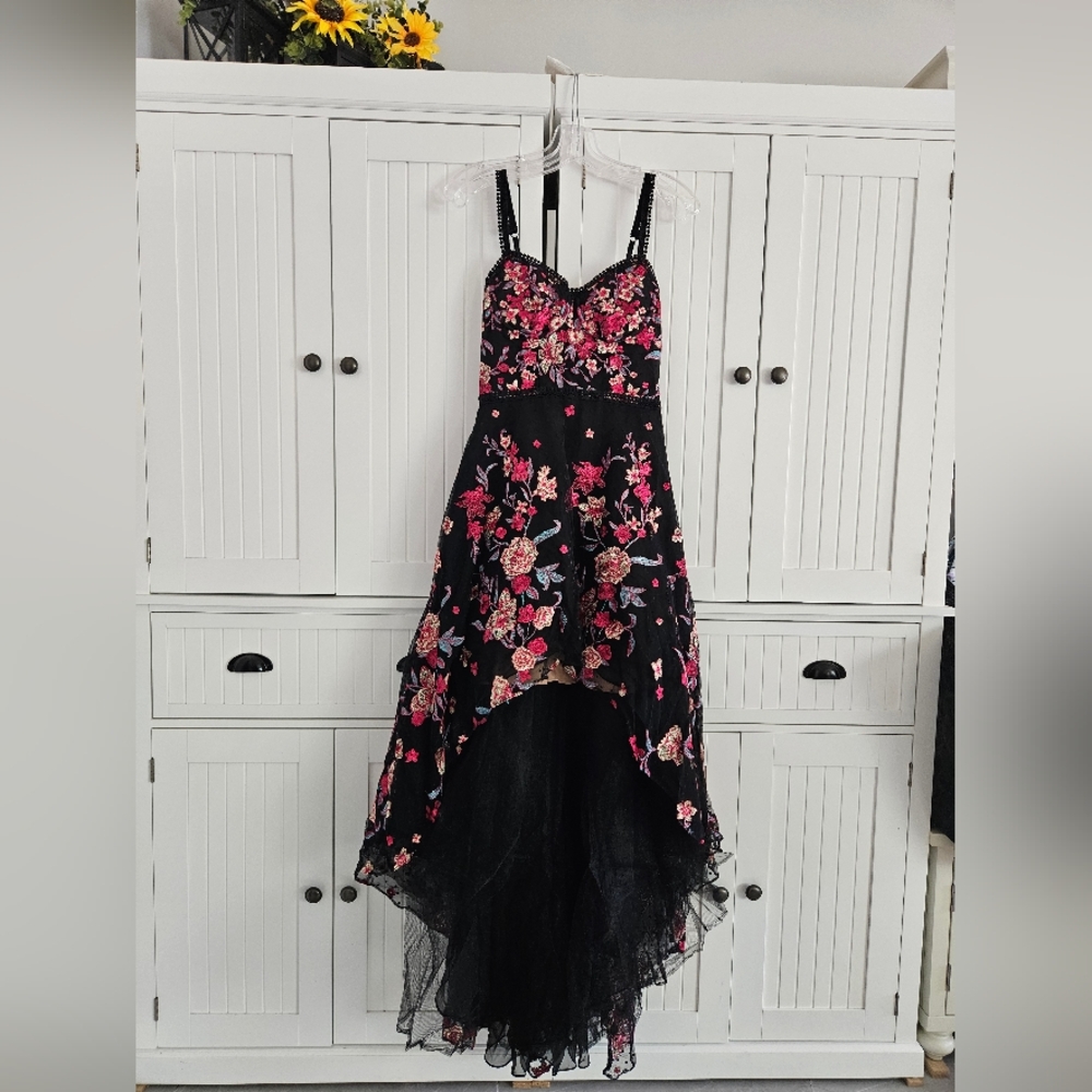 Floral embroidered Hi Low dress by Marchea Notte